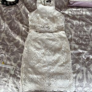 Lulus white lace two piece set